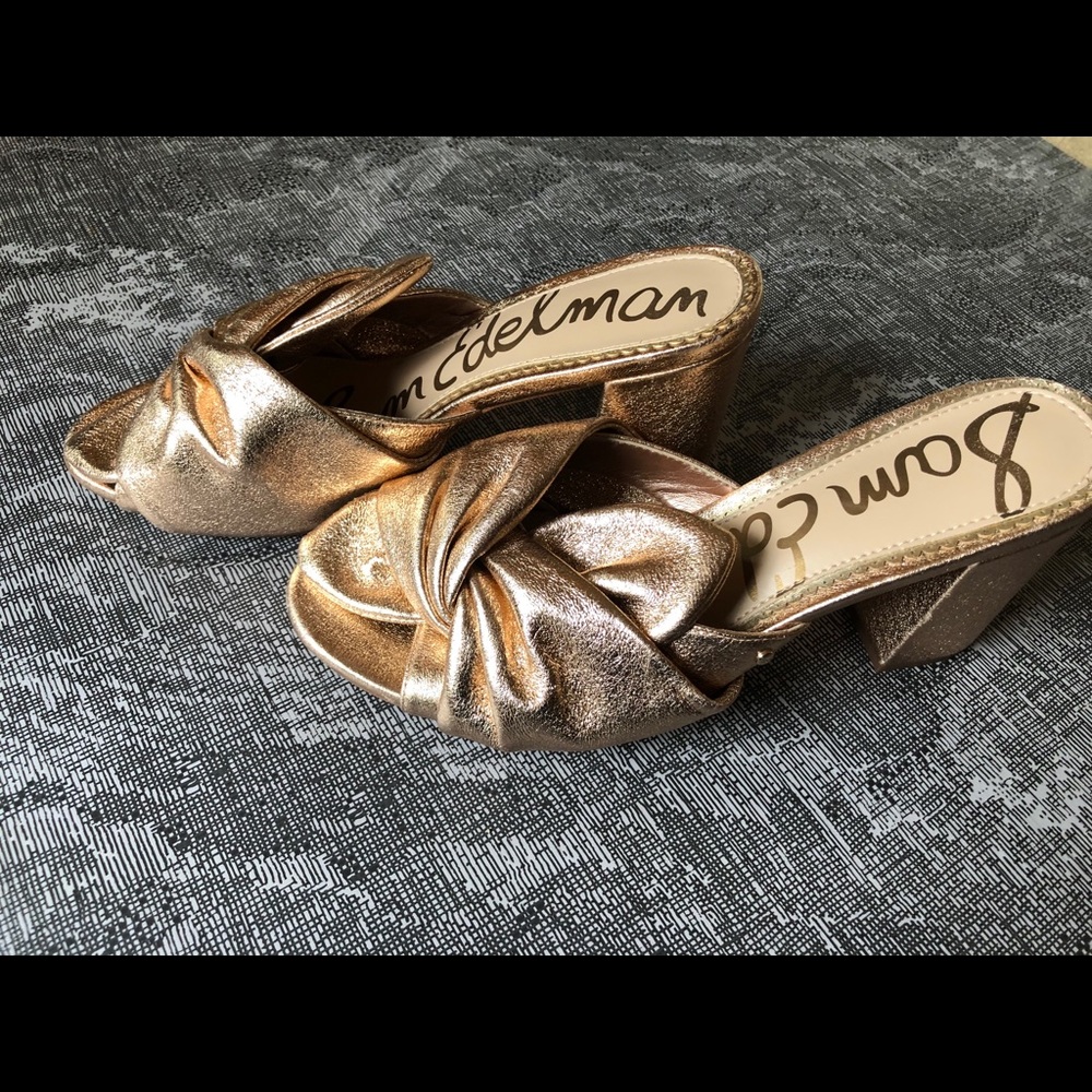 Sam Edelman Rose Gold Oda Knot Mules